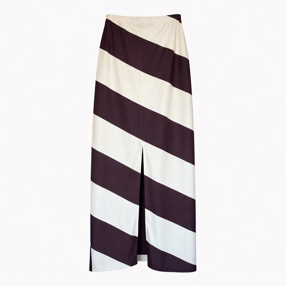 Maeve Anthropologie Striped Column Maxi Skirt Black White Small - Picture 6 of 6